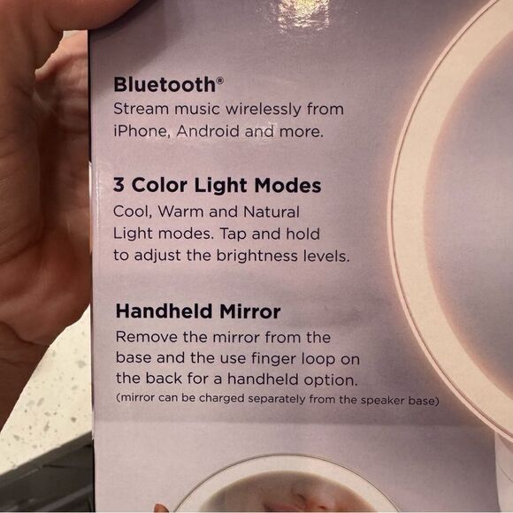 iHome Portable lighted Makeup Mirror and Bluetooth Speaker- brand new in box! - Picture 5 of 13